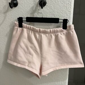 Aritzia TNA Cozyfleece Pink Sweatshorts
